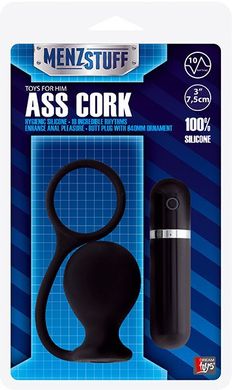 Анальная вибро-пробка с кольцом Menzstuff Ass Cork Wide Black купить в sex shop Sexy