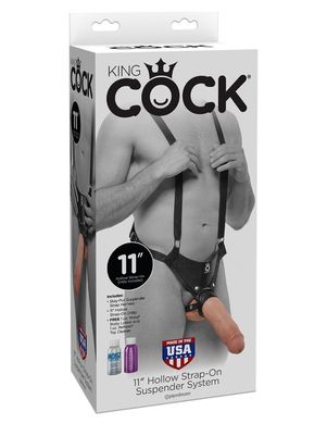 Полый страпон King Cock 11 Hollow Strap-On Suspender System купить в sex shop Sexy