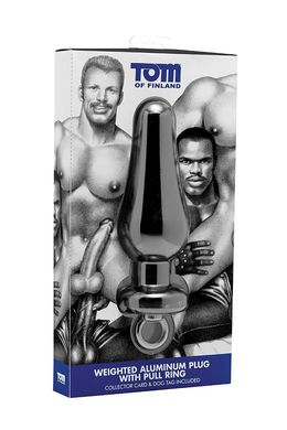 Тяжелая анальная пробка Tom of Finland Weighted Aluminum Plug with Pull Ring купить в sex shop Sexy