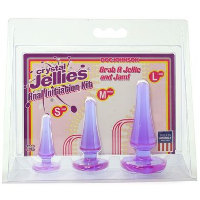 Набор анальных пробок Crystal Jellies Anal Initiation Kit Purple купить в sex shop Sexy