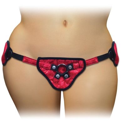 Труси для страпона збільшеного розміру Sportsheets Plus Size Red Lace Satin Corsette Strap On купити в sex shop Sexy