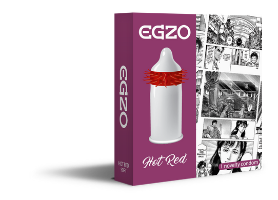 Насадка на член EGZO Hot Red (презерватив с усиками) купити в sex shop Sexy