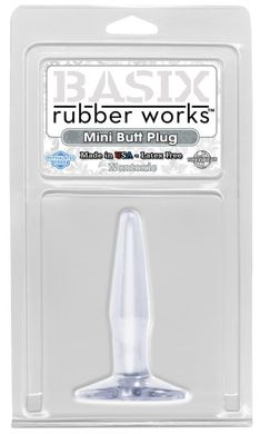 Анальная пробка Basix Rubber Works Mini Butt Plug Clear купить в sex shop Sexy