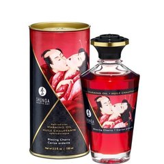 Разогревающее масло Shunga APHRODISIAC WARMING OIL - Blazing Cherry (100 мл) купити в sex shop Sexy