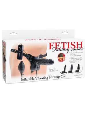 Увеличивающийся вибро-страпон Fetish Fantasy Series Inflatable Vibrating 6 Strap-On Black купить в sex shop Sexy