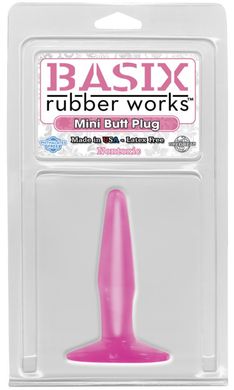 Анальная пробка Basix Rubber Works Mini Butt Plug Pink купить в sex shop Sexy