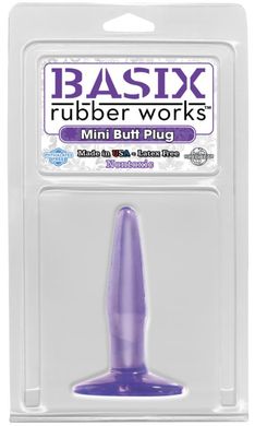 Анальная пробка Basix Rubber Works Mini Butt Plug Purple купить в sex shop Sexy