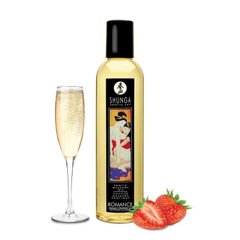 Массажное масло Shunga Romance - Sparkling Strawberry Wine (250 мл) купити в sex shop Sexy