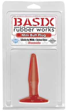 Анальная пробка Basix Rubber Works Mini Butt Plug Red купить в sex shop Sexy
