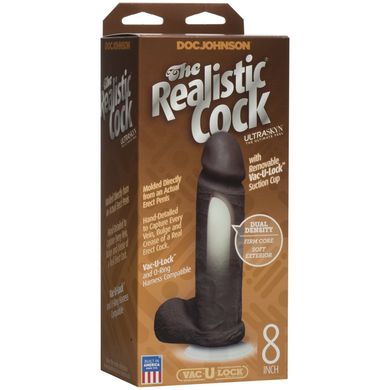 Фалоімітатор Realistic Cock 8 Inch Ultraskyn Vack-U-Lock Black купити в sex shop Sexy