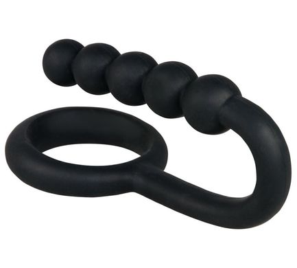 Эрекционное кольцо с анальным стимулятором Mr. Hook Cockring With Balls купить в sex shop Sexy
