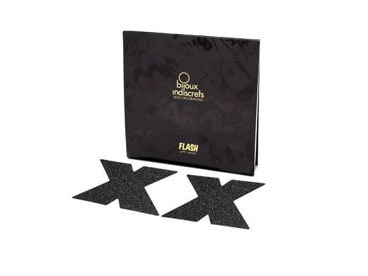 Прикраси для грудей Bijoux Indiscrets Flash Cross Black X купити в sex shop Sexy