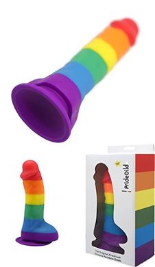 Реалистичный фаллоимитатор Silicone Rainbow Dildo with Balls купить в sex shop Sexy
