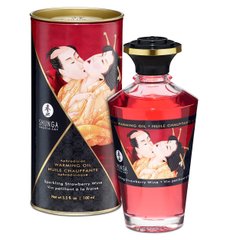 Разогревающее масло Shunga APHRODISIAC WARMING OIL - Sparkling Strawberry Wine (100 мл) купить в sex shop Sexy