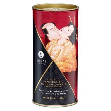 Разогревающее масло Shunga APHRODISIAC WARMING OIL - Sparkling Strawberry Wine (100 мл) купить в sex shop Sexy