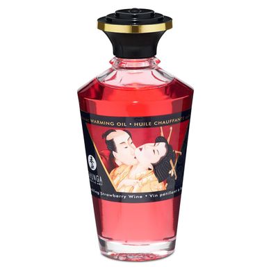 Разогревающее масло Shunga APHRODISIAC WARMING OIL - Sparkling Strawberry Wine (100 мл) купити в sex shop Sexy