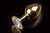 Металева анальна пробка з кристалом Large Gold Baby Purple купити в sex shop Sexy
