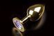 Металева анальна пробка з кристалом Large Gold Baby Purple купити в секс шоп Sexy