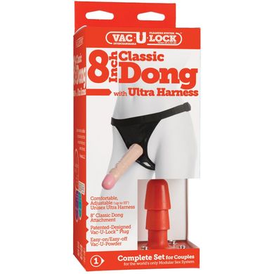 Страпон Vac-U-Lock 8 Inch Classic Dong Ultra Harness купити в sex shop Sexy
