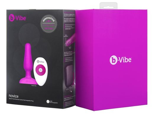 Анальна пробка з ДУ B-Vibe Novice Fuchsia купити в sex shop Sexy