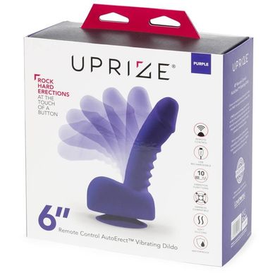 Вибратор с беспроводным ДУ Uprize 6" Remote Control AutoErect Vibrating Dildo Purple купить в sex shop Sexy