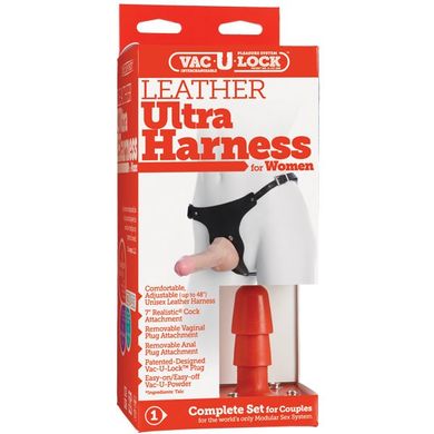 Страпон Vac-U-Lock Set Leather Ultra Harness Female Features купити в sex shop Sexy