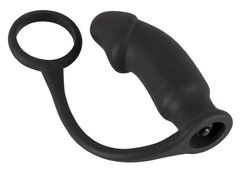 Анальная пробка с кольцом Black Velvets Ring + Plug mit Vibrator купить в sex shop Sexy