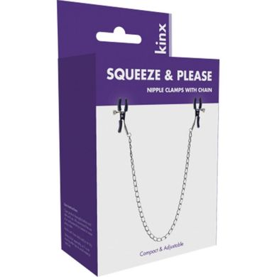 Затискачі для сосків Kinx Squeeze N Please Nipple Chain Silver купити в sex shop Sexy