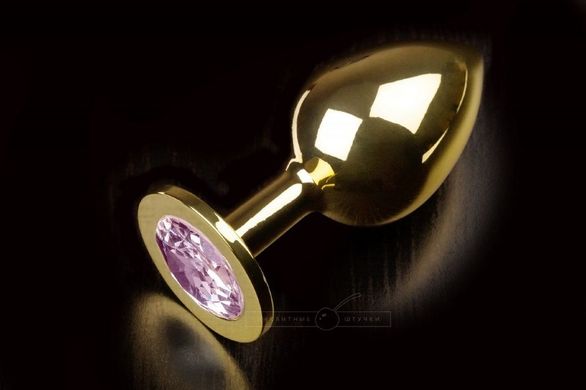 Металлическая анальная пробка с кристаллом Large Gold Pink купить в sex shop Sexy