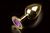 Металева анальна пробка з кристалом Large Gold Purple купити в sex shop Sexy