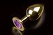 Металева анальна пробка з кристалом Large Gold Purple купити в секс шоп Sexy