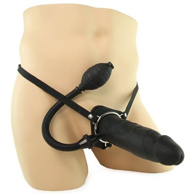 Увеличивающийся полый страпон Fetish Fantasy Extreme 8 Inflatable Hollow Silicone Strap-On Black купить в sex shop Sexy
