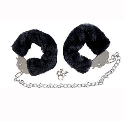 Наручники на довгому ланцюгу Bigger Furry Handcuffs Black купити в sex shop Sexy