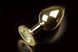 Металева анальна пробка з кристалом Large Gold Yellow купити в секс шоп Sexy