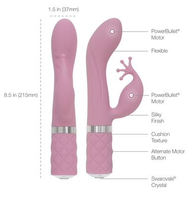 Роскошный вибратор PILLOW TALK - Kinky Pink с кристаллом Сваровски купить в sex shop Sexy