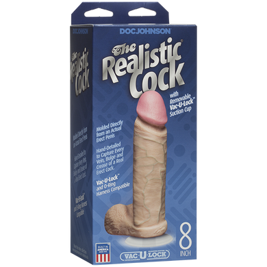 Фаллоимитатор Doc Johnson The Realistic Cock 8 inch White - PVC купити в sex shop Sexy
