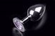 Металева анальна пробка з кристалом Large Silver Baby Purple купити в секс шоп Sexy