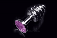 Витая металлическая пробка с кристаллом Small Silver Purple купить в sex shop Sexy
