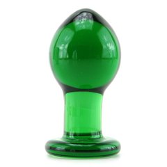 Скляна анальна пробка Crystal Glass Medium Green купити в sex shop Sexy