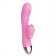 Вібратор-кролик з підігрівом і пустотливим язичком для клітора Leten Wonderful Pink купити в sex shop Sexy