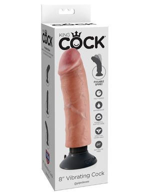Реалистичный вибратор King Cock 8 Vibrating Cock Flesh купить в sex shop Sexy