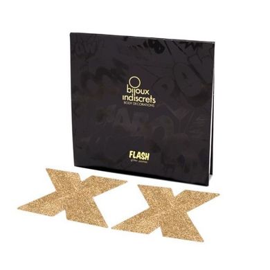 Прикраси для грудей Bijoux Indiscrets Flash Cross Gold X купити в sex shop Sexy