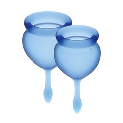 Набір менструальних чаш Satisfyer Feel Good (dark blue), 15мл і 20мл, мішечок для зберігання купити в sex shop Sexy