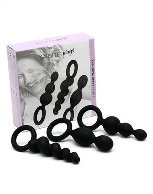 Набор анальных стимуляторов Satisfyer Plugs Black Set of 3 купить в sex shop Sexy