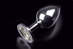 Металлическая анальная пробка с кристаллом Large Silver Diamond купить в sex shop Sexy