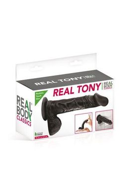 Фалоімітатор Real Body - Real Tony Black, TPE, діаметр 3,5 см купити в sex shop Sexy