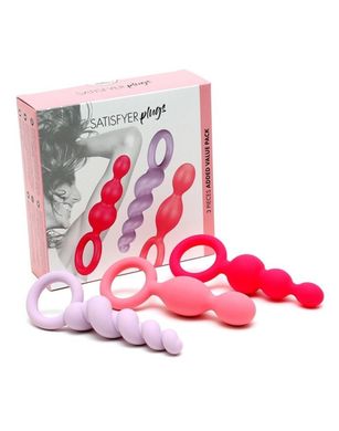 Набор анальных стимуляторов Satisfyer Plugs Colored Set of 3 купить в sex shop Sexy