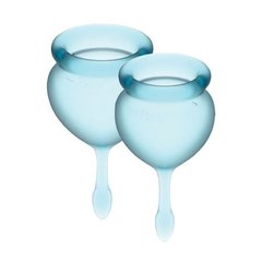 Набір менструальних чаш Satisfyer Feel Good (light blue), 15мл і 20мл, мішечок для зберігання купити в sex shop Sexy