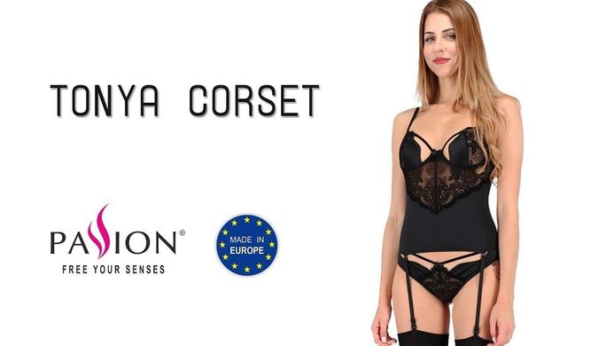 TONYA CORSET black L/XL - Passion Exclusive купити в sex shop Sexy