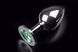 Металева анальна пробка з кристалом Large Silver Emerald купити в секс шоп Sexy